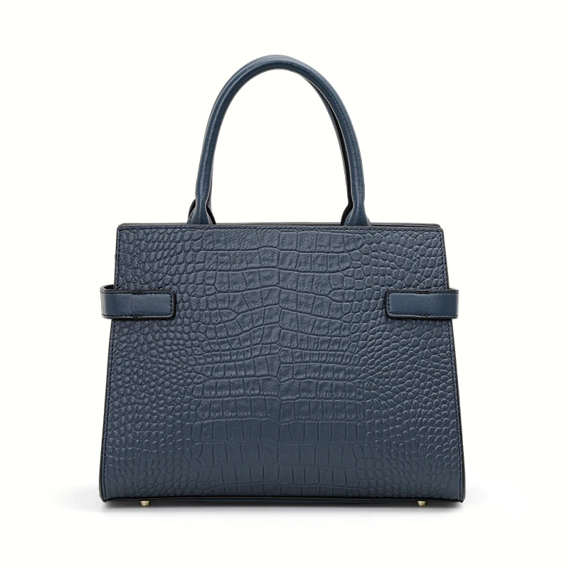 Aidrani Elegant Cowhide Leather Women Handbag, Crocodile Texture Top‑handle Purse, Detachable Strap Daily Ladies Crossbody