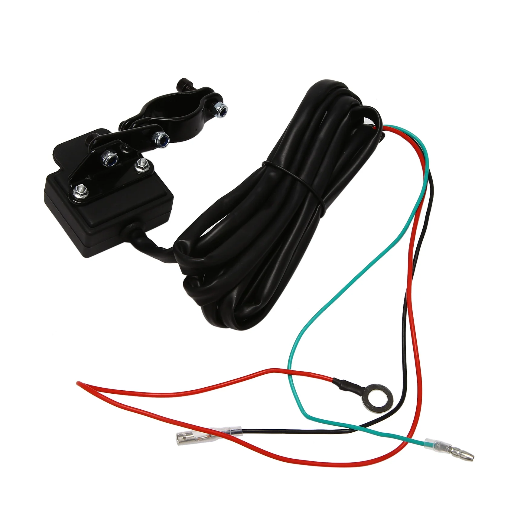 

12V Winch Rocker Thumb Switch with Mounting Bracket Handlebar Control Line Kit for ATV UTV Electric Winch Accessories