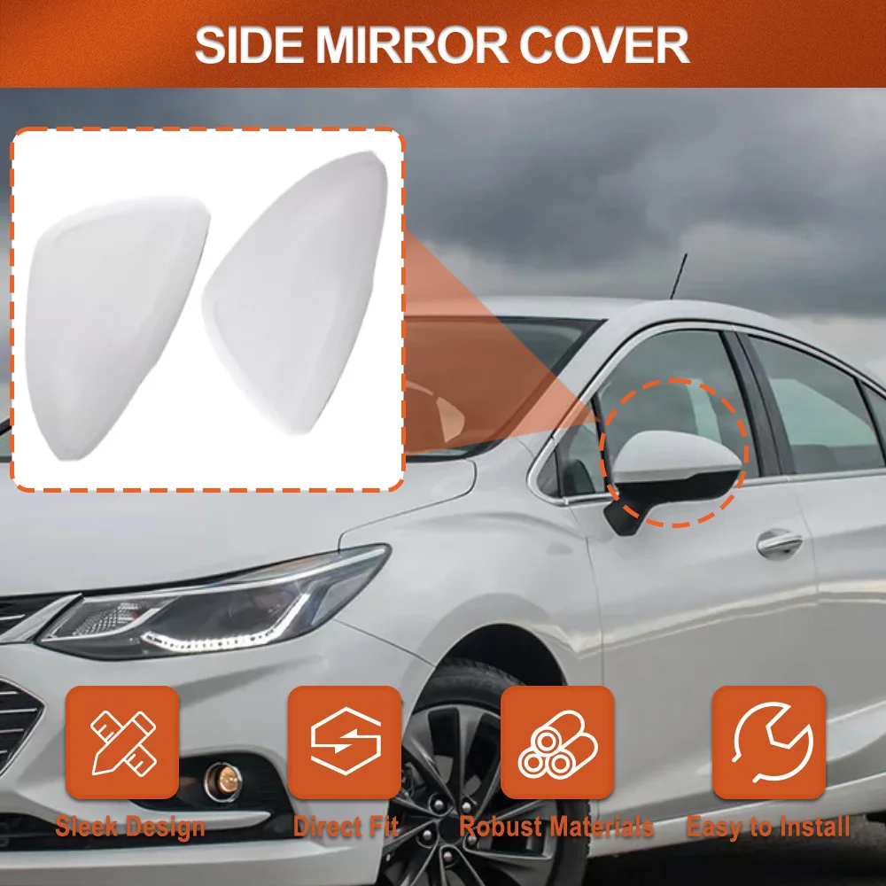 For Chevrolet Cruze 2017 2018 2019 2pcs Car Side Wing Rearview Mirror Shell Cover Cap White/Black