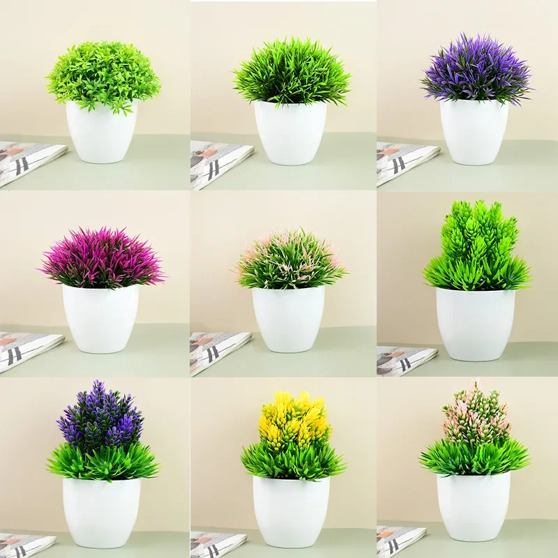 

1pc Artificial Plants Green Bonsai Small Tree Pot Plants Fake Flower Potted Ornaments for Home Garden Party Craft Plant Decor