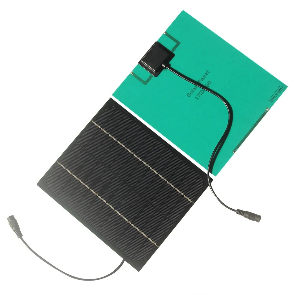 Compact 6W Monocrystalline for Solar Panel with 12V Output and DC5521 for Use with Solar Garden Lights and For battery Packs