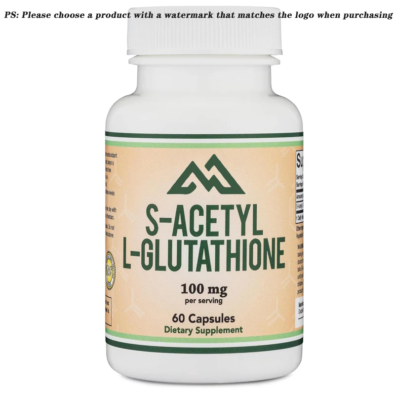 S-Acetyl L-Glutathione Capsules -100mg, 60 capsules of antioxidant to support the immune system and improve bioavailability