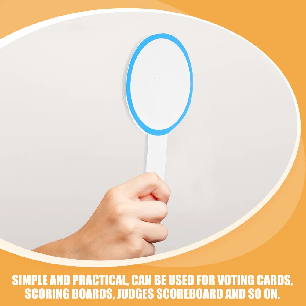 8Pcs Simple Lightweight Hand White Board Dry Erase Paddle for Games Scorekeeping Voting Cards Student Activities Portable Blank