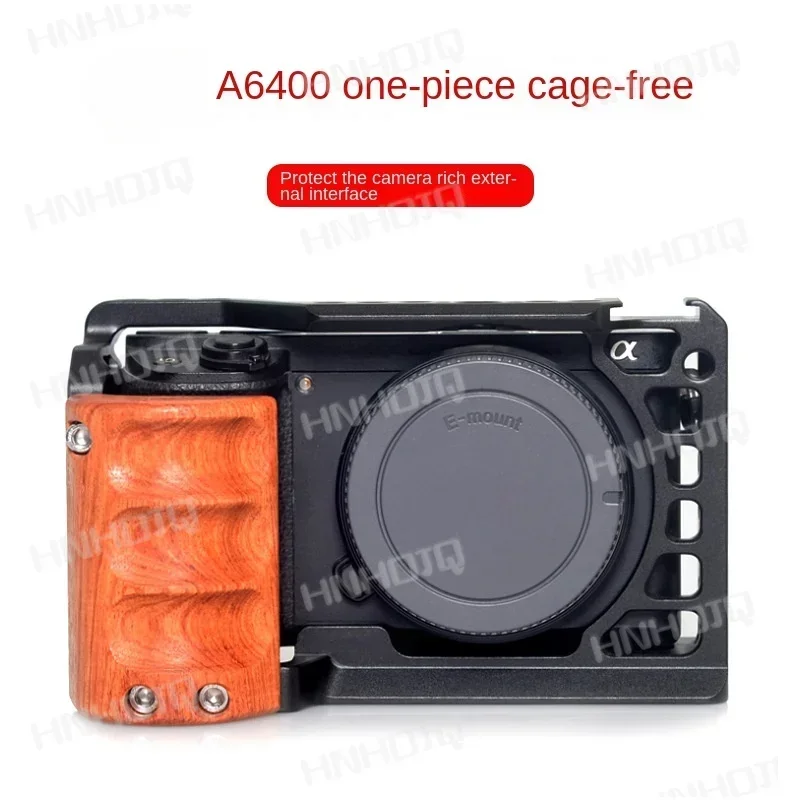 For A6400 A6300  Lens Digital Camera Wooden Handle Rabbit Cage A6000 Horizontal and Vertical Shooting Quick Shoe A6100