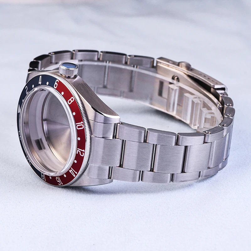 HEIMDALLR GMT Cassa per orologio Orologio subacqueo in acciaio inossidabile Vetro zaffiro 200 m Impermeabile adatto Seiko mod per movimento automatico NH34