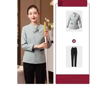Fall/Winter Hotel Cleaning Aunt Work Clothes Female Homestay Room Housekeeping Uniform Supermarket Staffs Cleaner Workwear