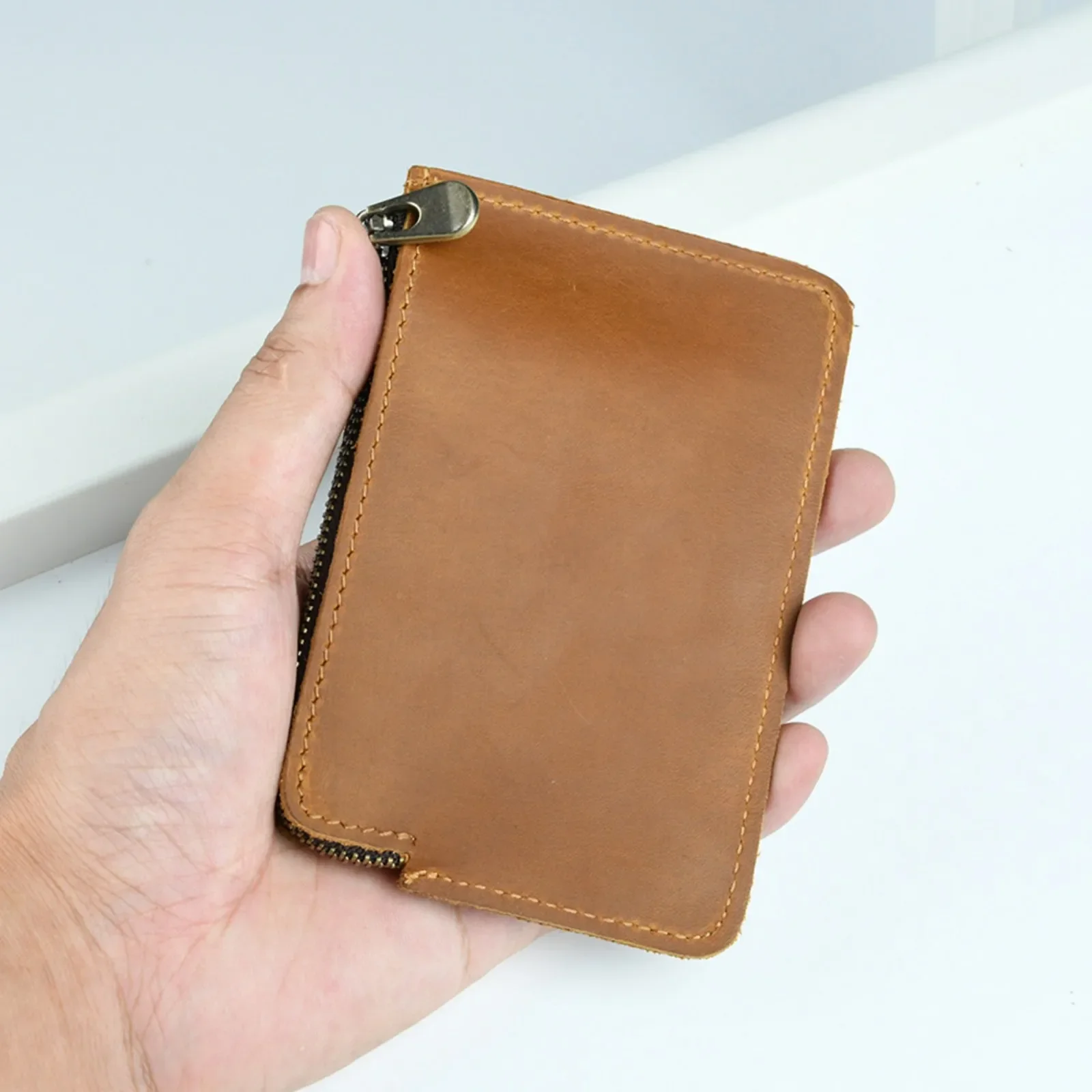 حقيبة خصر جلدية عتيقة حزمة فاني صغيرة، حقيبة حزام محمولة حقيبة بطاقات محفظة صغيرة للسفر والمشي لمسافات طويلة والجري وركوب الدراجات #3