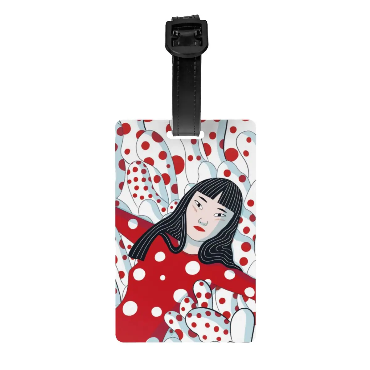 Custom Yayoi Kusama Abstract Art Luggage Tag With Name Card Privacy Cover ID Label for Travel Bag Suitcase