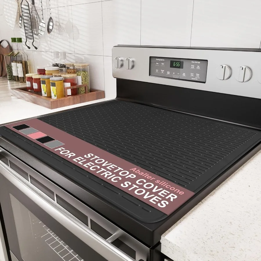 

Верхняя крышка для электрической плиты Пищевая керамическая крышка для плиты с утолщенным силиконовым краем Плоский верхний коврик для автофургона для Gl