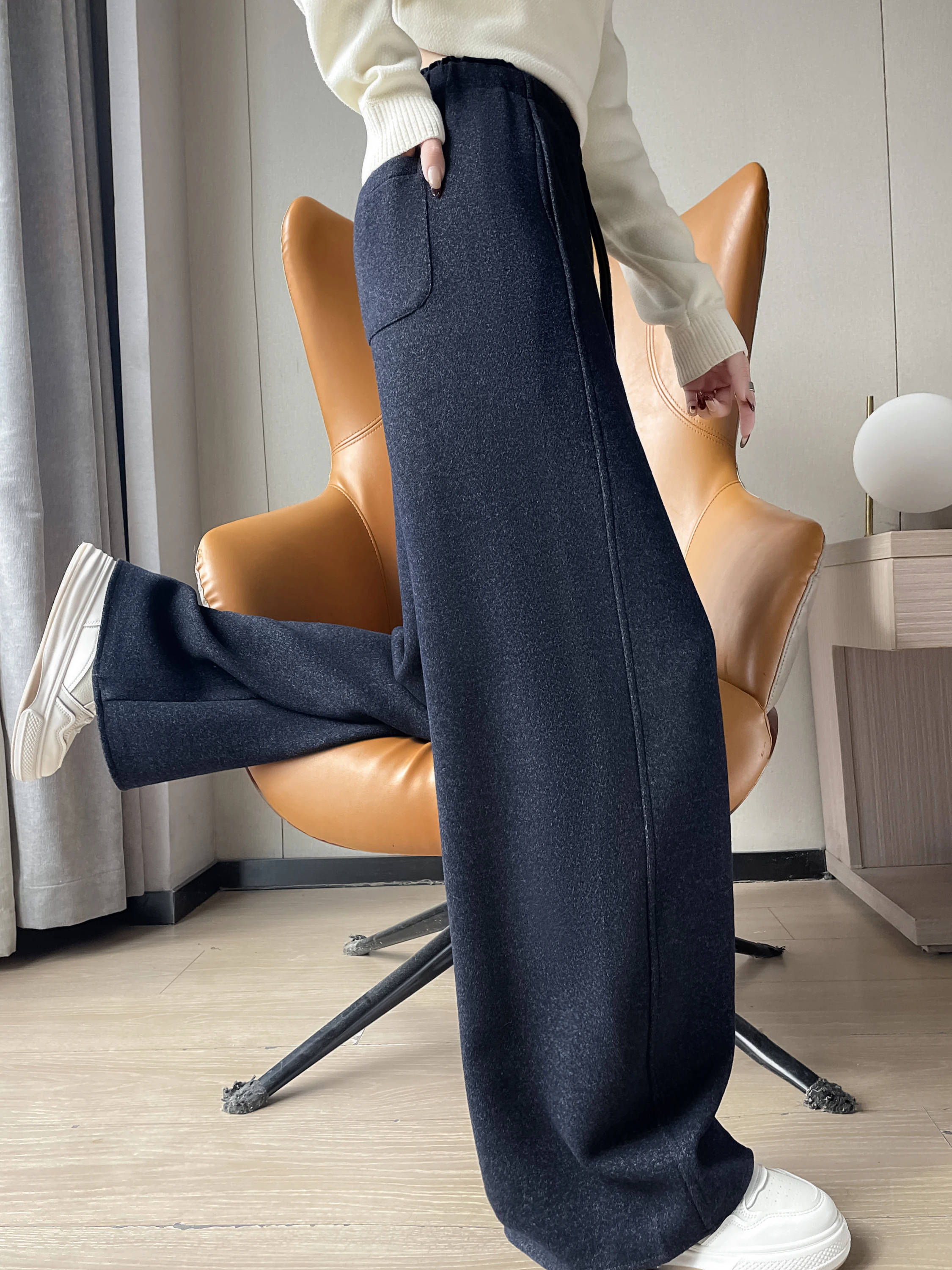 กางเกงขายาวทรงหลวมเอวสูงสำหรับผู้หญิง สไตล์ลำลอง ใส่สบาย เหมาะสำหรับใส่ไปทำงานหรือทำกิจกรรมต่างๆ