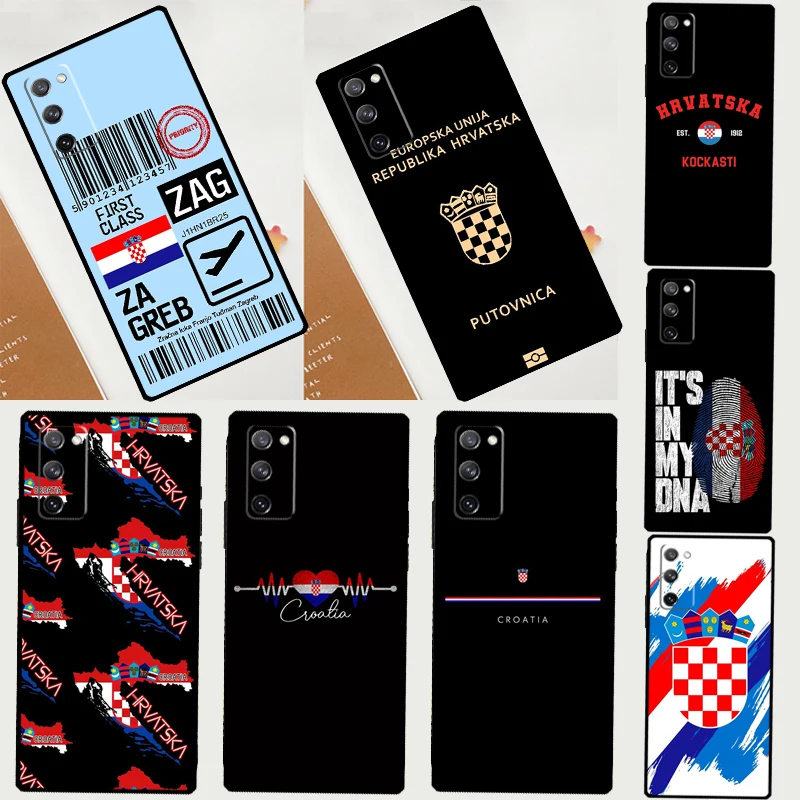 Croatia flag Case For Samsung Galaxy S23 S22 Ultra S21 S20 FE S8 S9 S10 Note 10 Plus Note 20 Ultra Cover