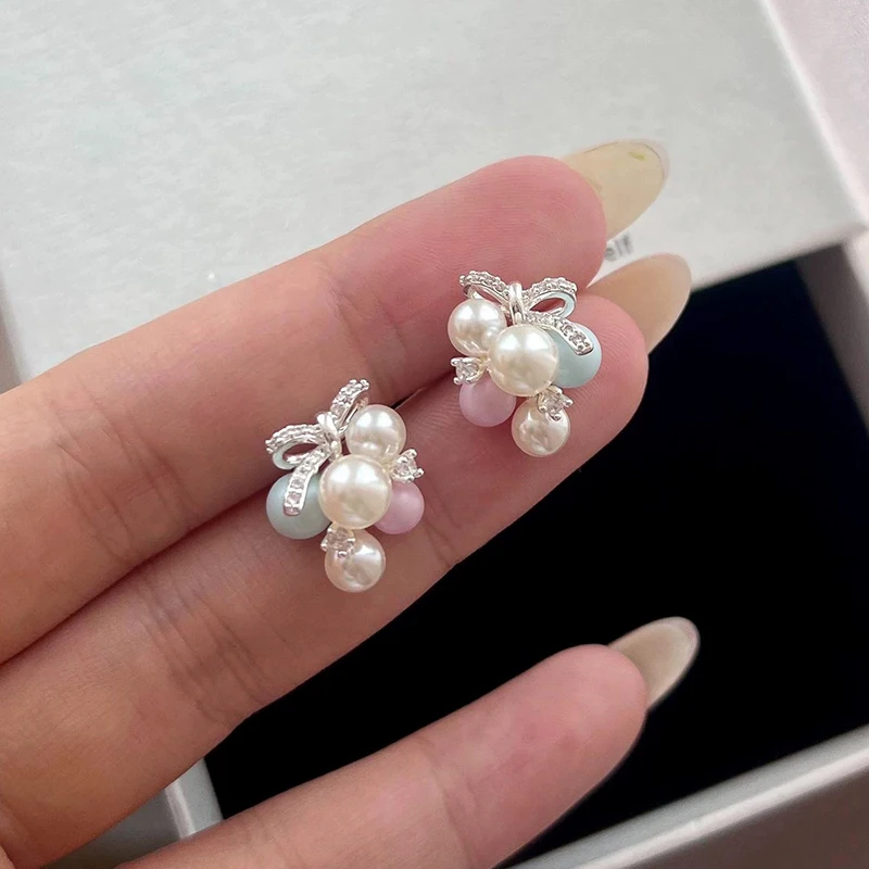 Sommerliche, dopamin-inspirierte, farbenfrohe Trauben-Ohrringe mit Perlen für Damen und Mädchen – Neues Design 2026, einzigartiger Ohrschmuck – Detail 10