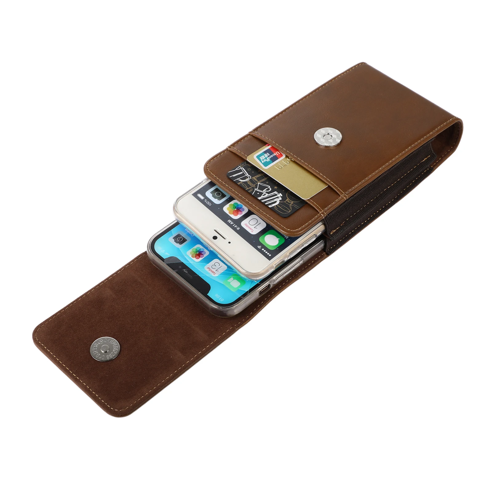 Leather Dual 2 Pouch Two Mobile Phone Belt Clip Case Holder For iPhone 16 15 13 Samsung Xiaomi Redmi Man Tool Waist Bag Holster