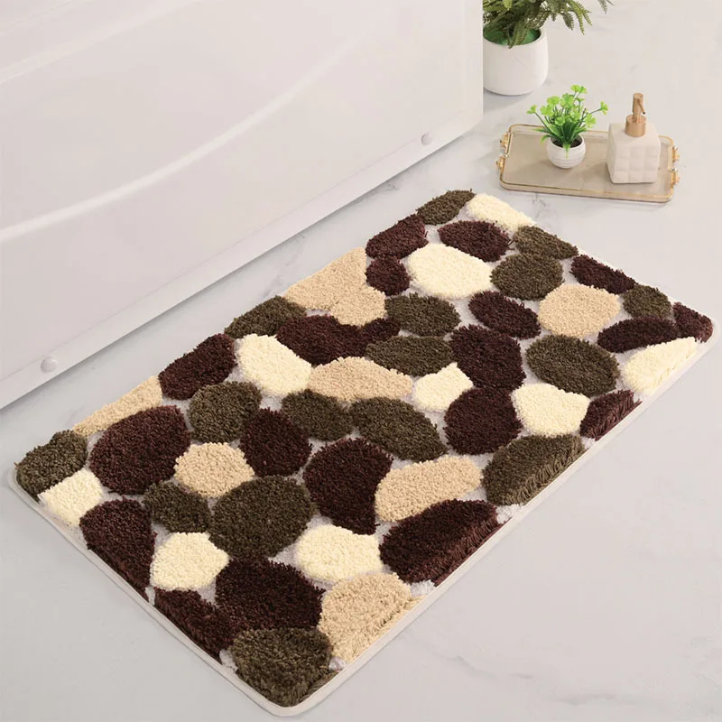 Water Absorbtion Anti Slip Bathroom Mat Thickened Bathroom Carpet Long Hair Carpet Machine Washable Durable Toilet Floor Mat