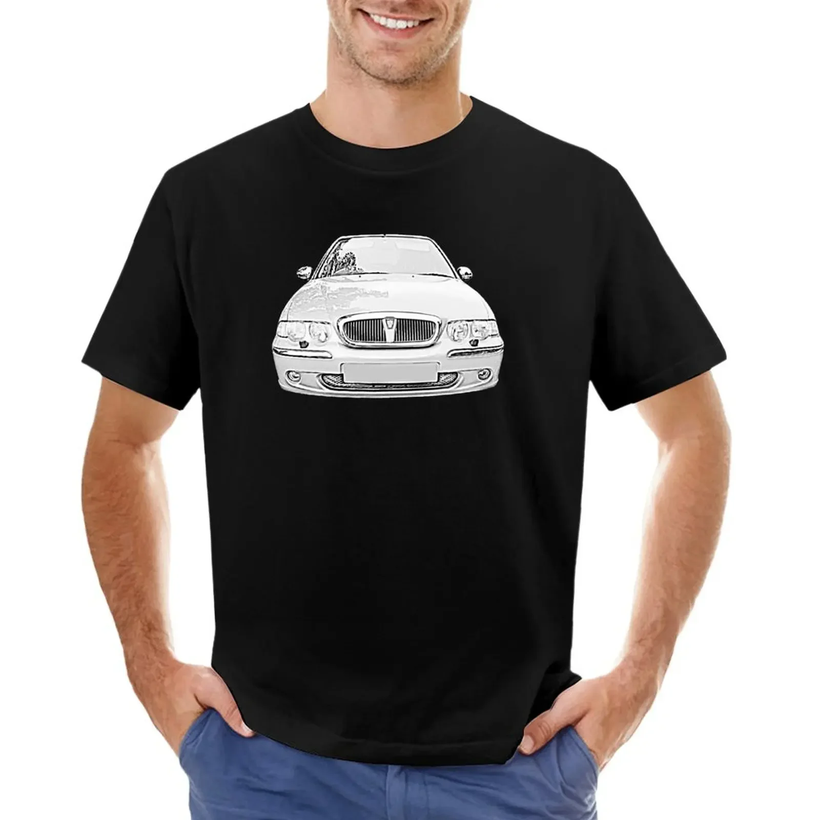 

Rover 45 British classic car monochrome T-shirt blacks blanks customs summer top designer t shirt men