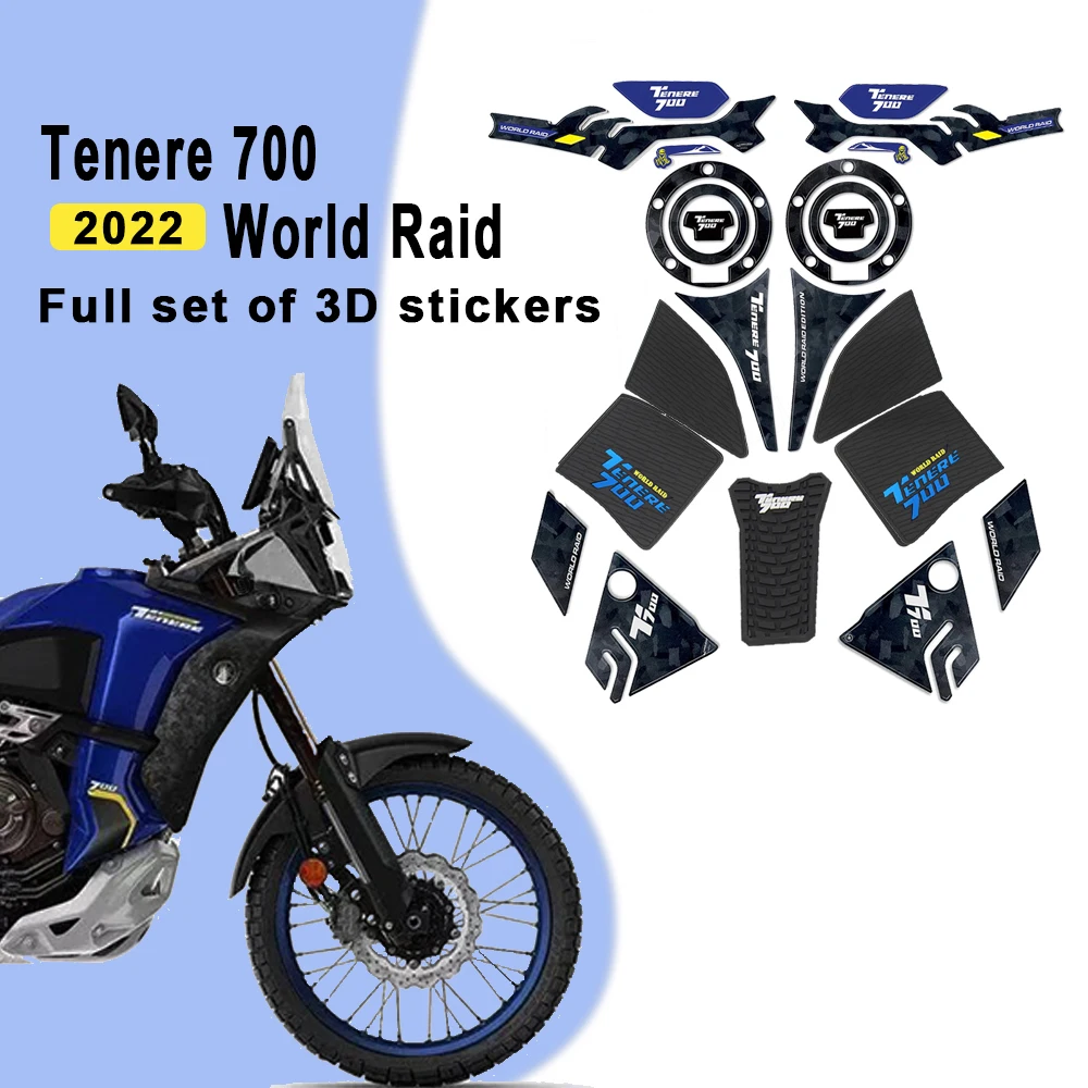 

Motorcycle for Tenere 700 World Raid 2022 3D Epoxy Resin Protection Decals Tenere700 t700 t7 xtz 700 2022