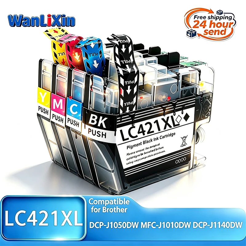 1-5 sets LC421XL LC421 421XL Ink Cartridge with High Quaility Compatible For Brother DCP-J1050DW MFC-J1010DW DCP-J1140DW printer
