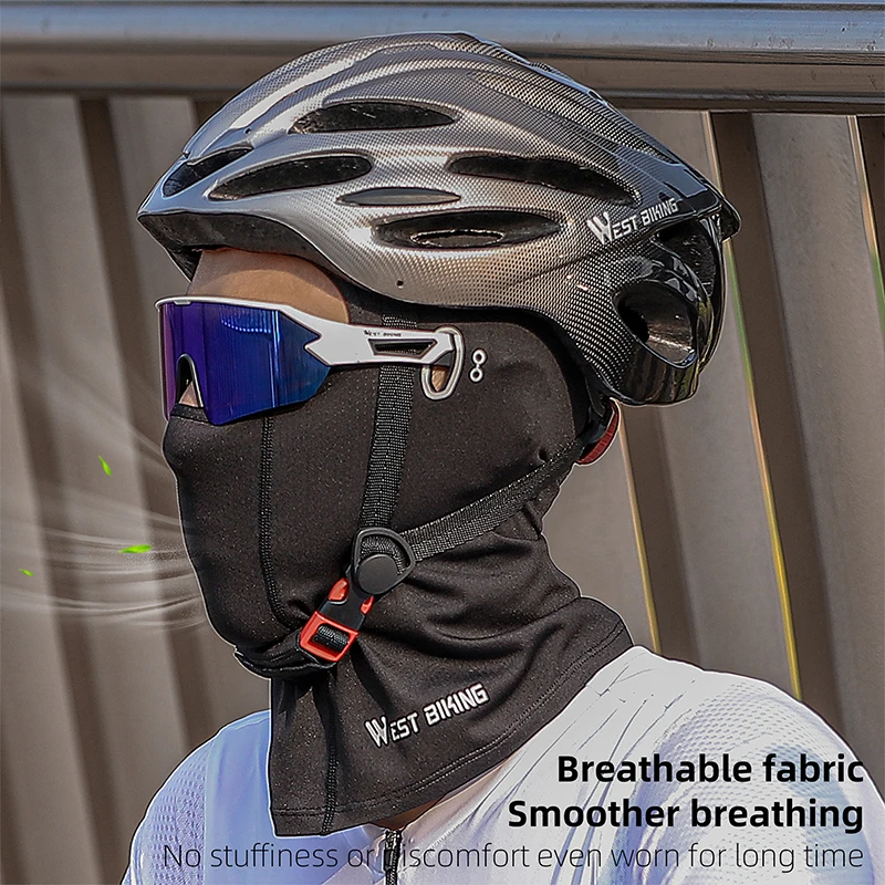 WEST BIKING Summer Cooling Cycling Caps Moisture Wicking MTB Motorcycle Helmet Breathable Balaclava Anti-UV Full Face Mask