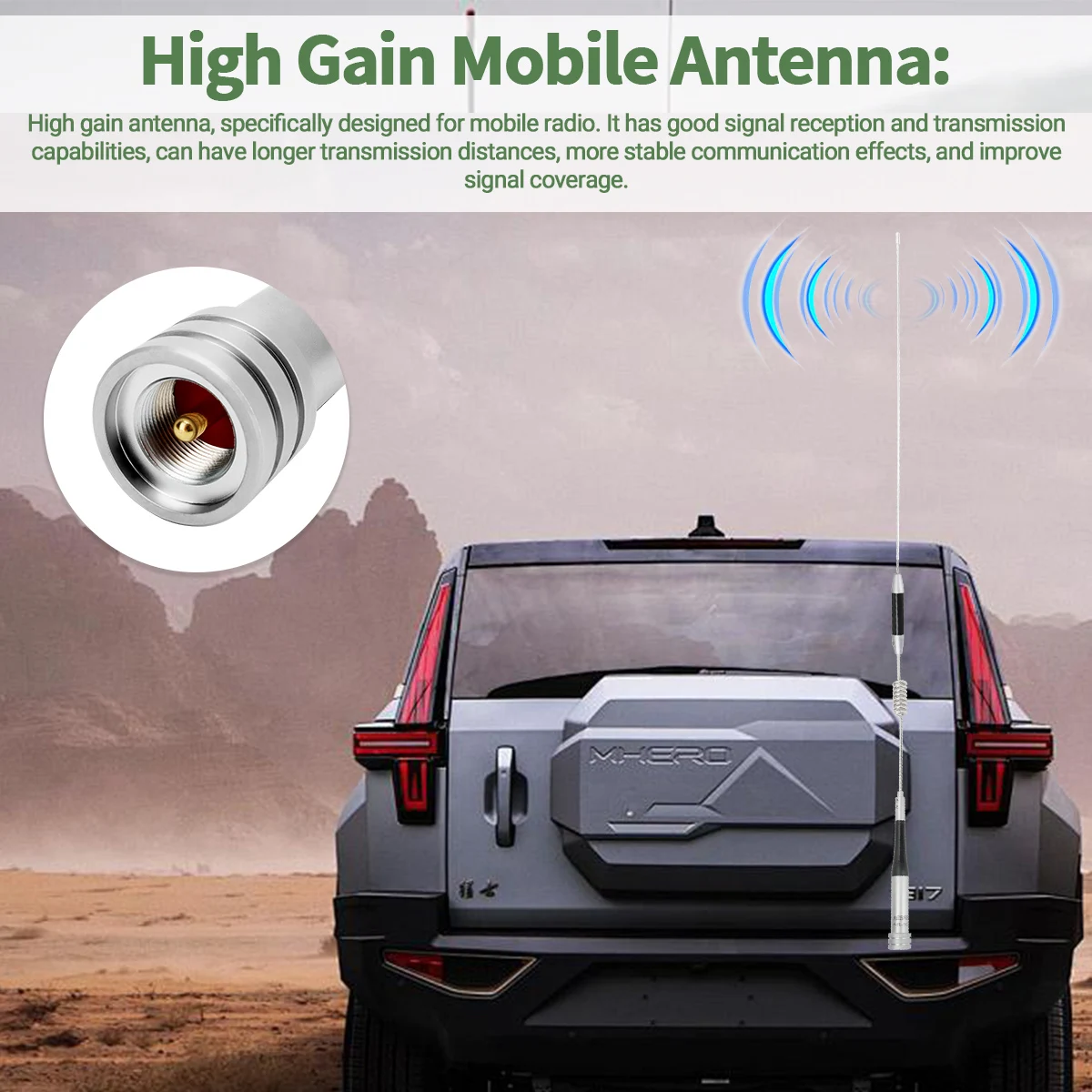 Antena VHF UHF móvil dual ABBREE AR-507 150W alta ganancia PL259 - imagen 4