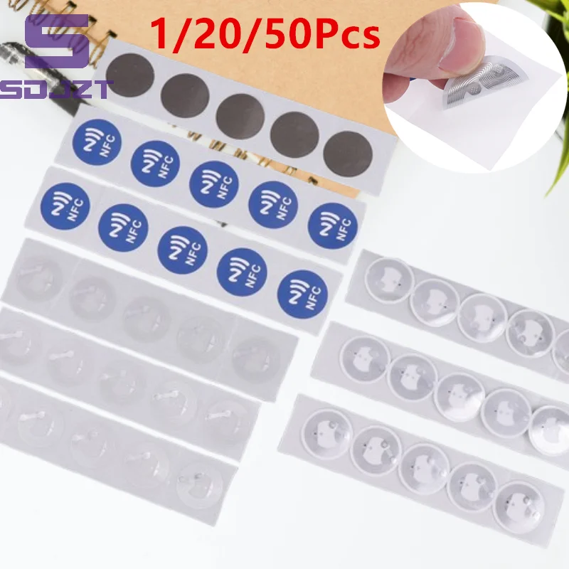 New Rewritable Secret Key Sticker NFC Tags NFC Labels Stickers Badges Label Sticker RFID Electronic Tag 1/20/50Pcs