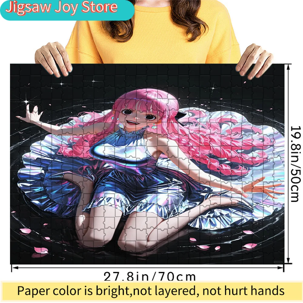 

One Piece Perona Pink Long Braid Galaxy Dress Water Petal Scene Art Paper Jigsaw Puzzle, Ghost Princess Character Decor, Collect