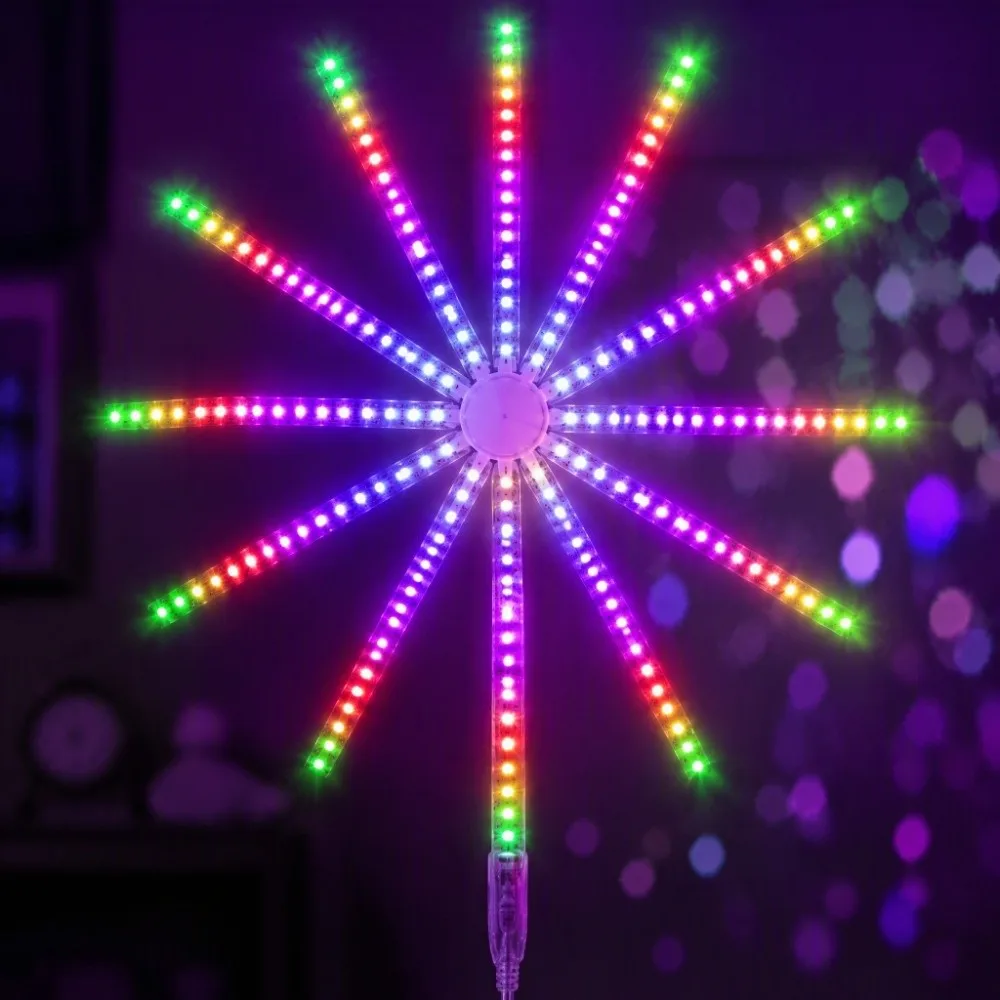 Sound Activated Firework Atmosphere Lamp Color Changing Music Control RGB LED Strip Light USB Powered Bluetooth APP Control