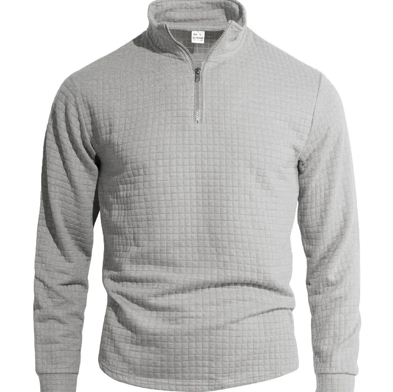 

Мужская повседневная футболка-поло на молнии с жаккардовым узором, свободного кроя, для весны и осени, модная, дышащая, спортивная одежда