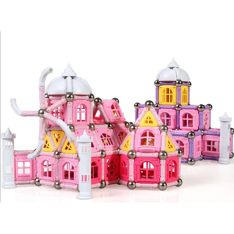 354PCS new castle design Magnetic Building Blocks Children Early Education block figure Magnetic sticks set