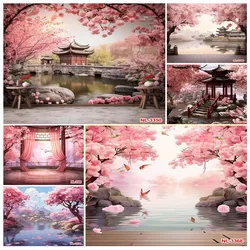 Photography Background Japanese Theme Pink Sakura Adult Birthday Wedding Maternity Portrait Decor Backdrop Photo Studio