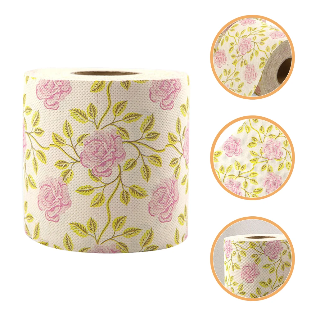 1 Roll of Toilet Paper Roll Decorative delicate Paper Printing Napkin Bathroom Tissue Affordable Household Napkins