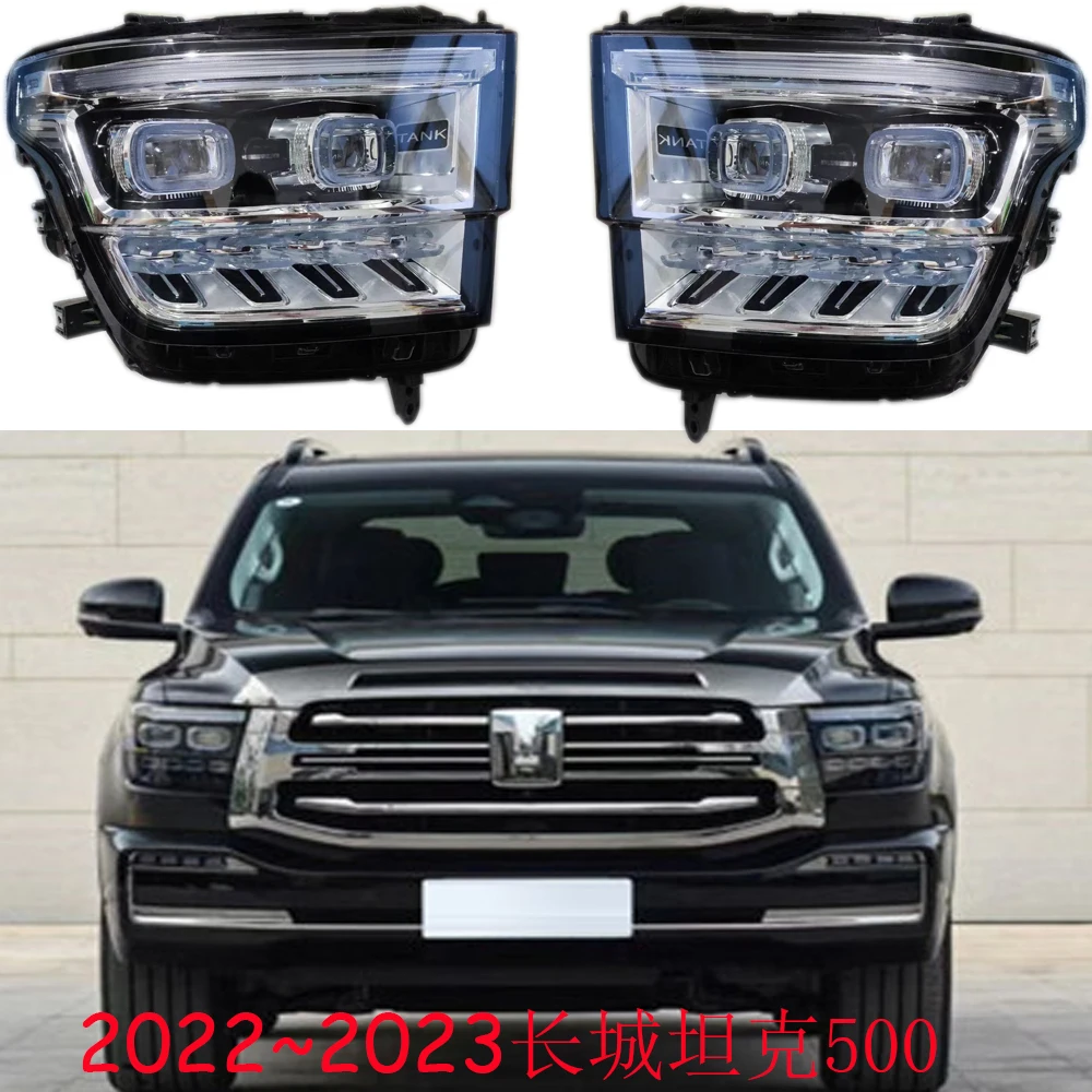 1pcs car bumper haval Tank500 headlamp Geatall Hover Tank 500 headlight LED 2022~2024y head lamp hover Tank500 fog lamp