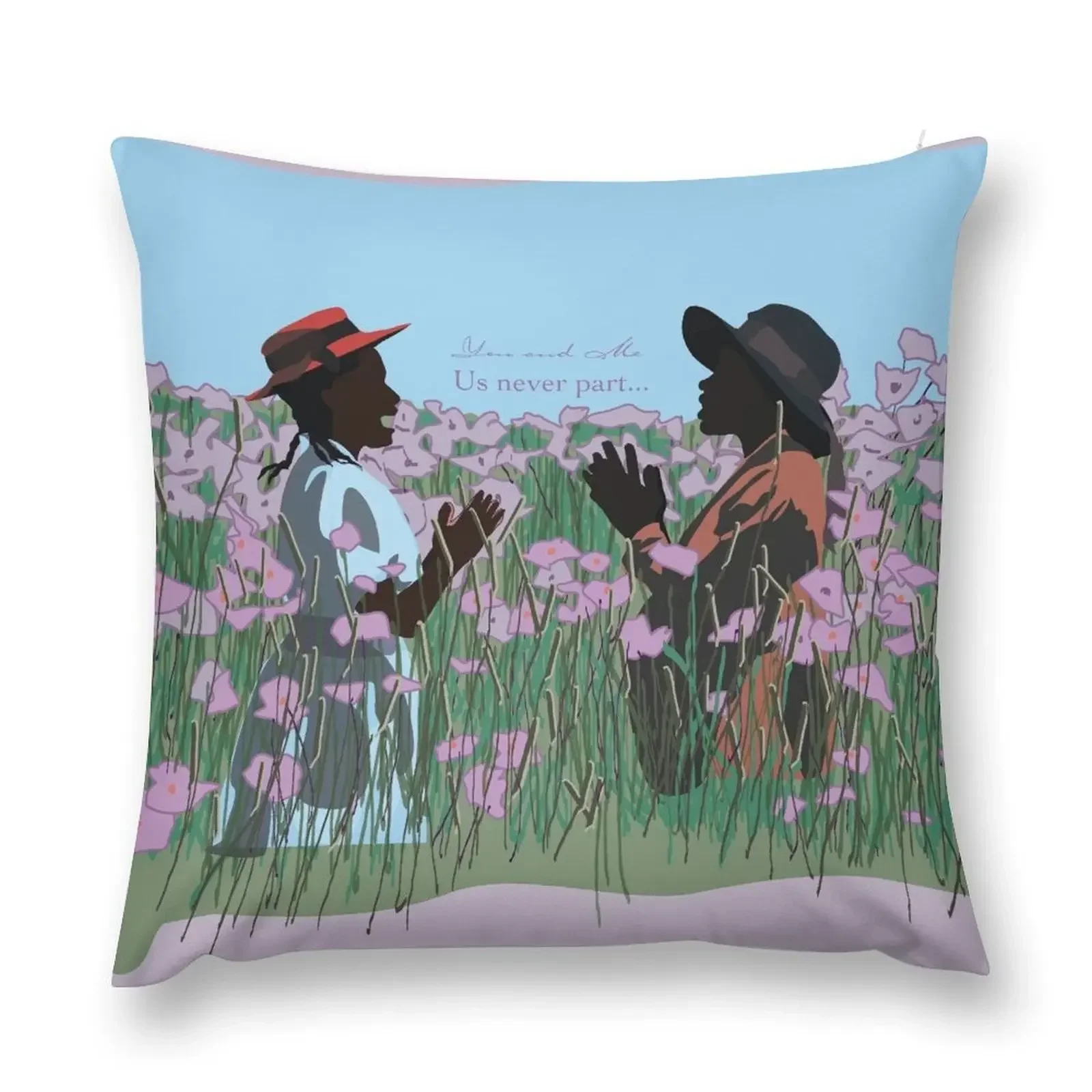 

The Color Purple Movie Art Poster- Sisters Play, You and Me Us Never Part Throw Pillow Decorative pillow case pillow