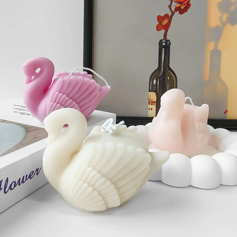 3D Swan Silicone Mold DIY Scented Candle Plaster Handmade Soap Mould  Epoxy Resin Animal Swan Home Decor Crafts