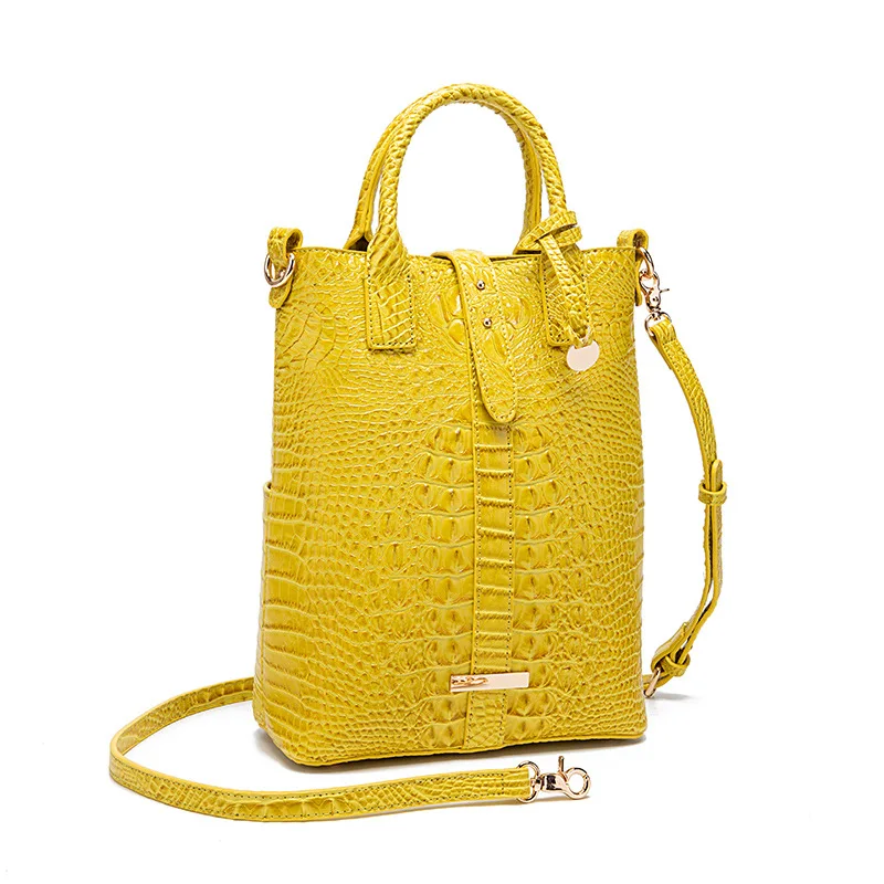 Handbag Women 2023 New Luxury All-match New Large-Capacity Tote Bag Crocodile pattern Designer Shoulder Messenger yellow Bag sac