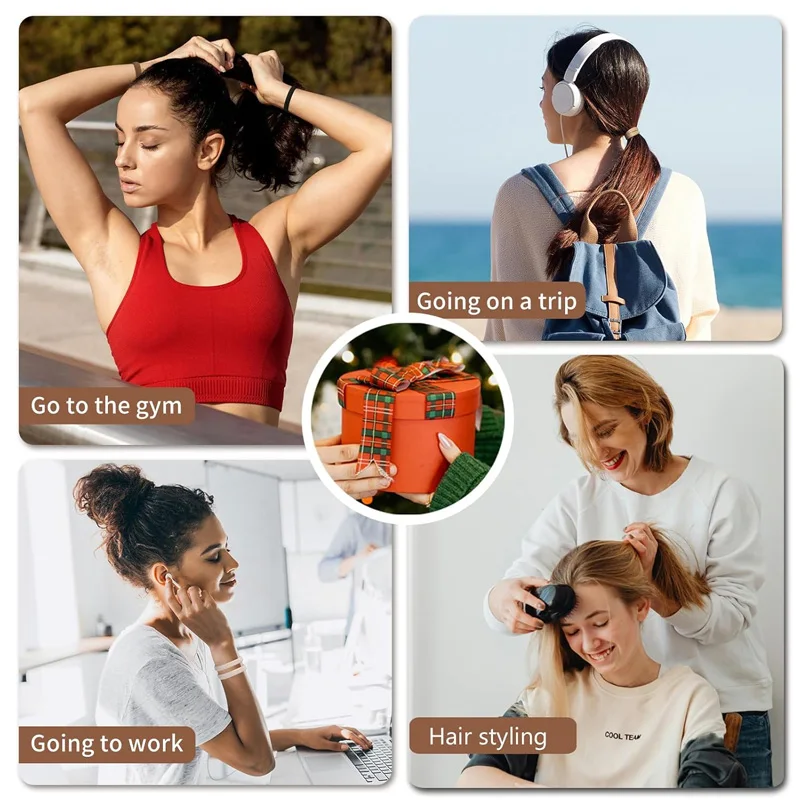 100Pcs Elastic Black Hair Ties Soft Durable Hair Bands Hair Accessories for Daily/Workout/Party Hairstyles - Image 5