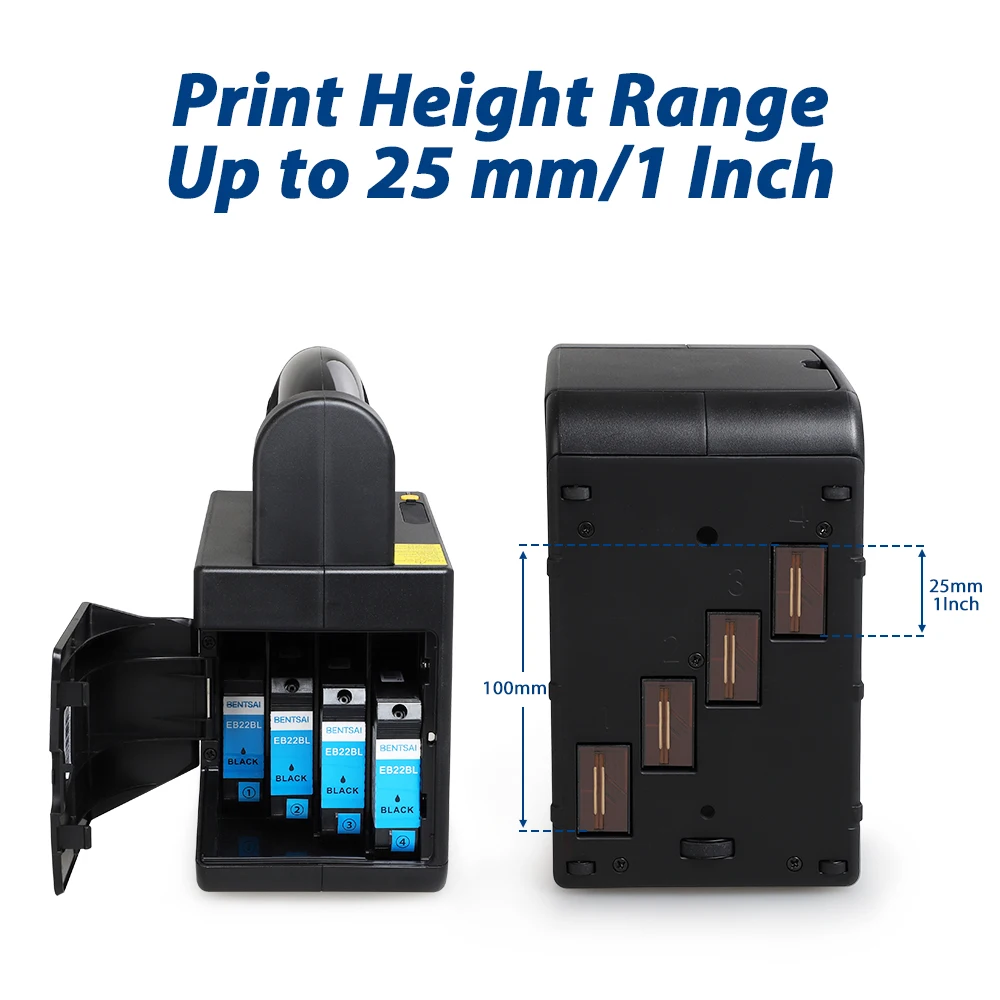 Portable TIJ Inkjet Printer With Large 10 Cm Format For Large Carton Box, Metal, Aluminum Sheet,etc With CE, ROHSH