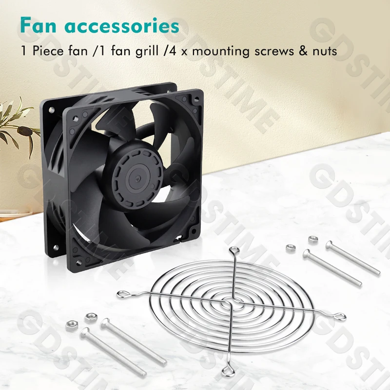 GDSTIME-Ventilateur de boîtier d\'ordinateur, 120mm, 12038mm x 38mm, 12V, 24V, touriste ball DC, sans balais, injuste, pour serveur PWM CFM FG