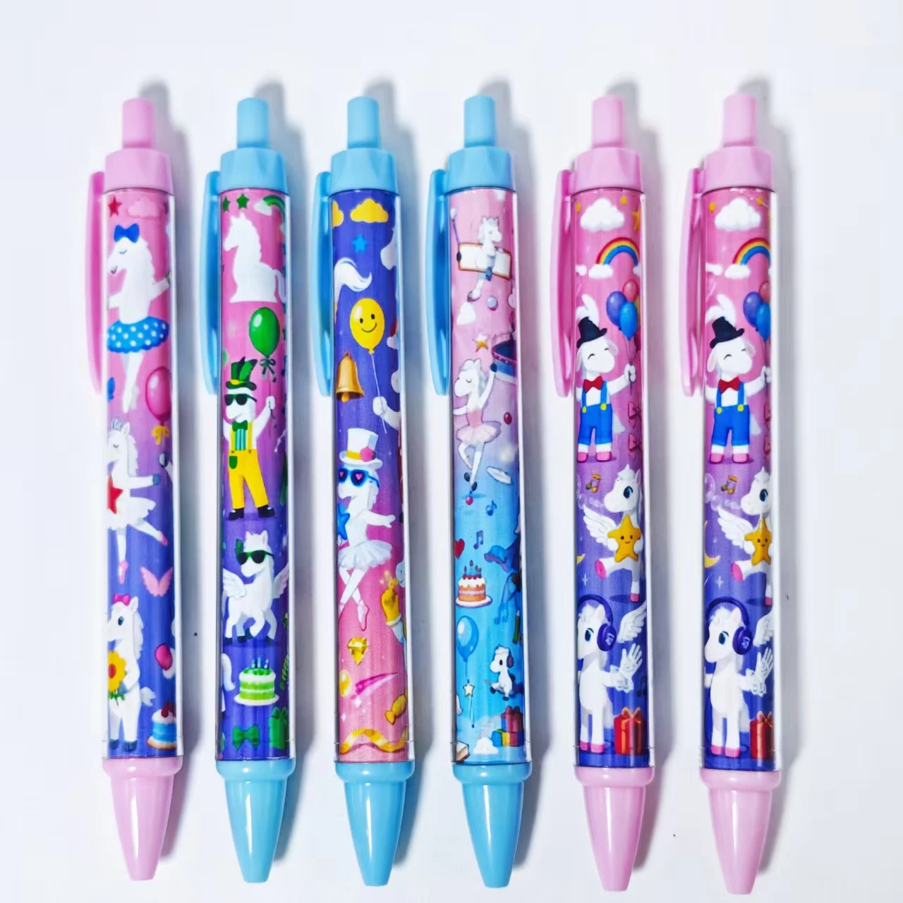 

6 шт./13 шт., мечтательная маленькая белая лошадь, тема, шариковая ручка, повседневная офисная открытая сезонная студенческая обучающая канцелярская ручка, подарочная ручка