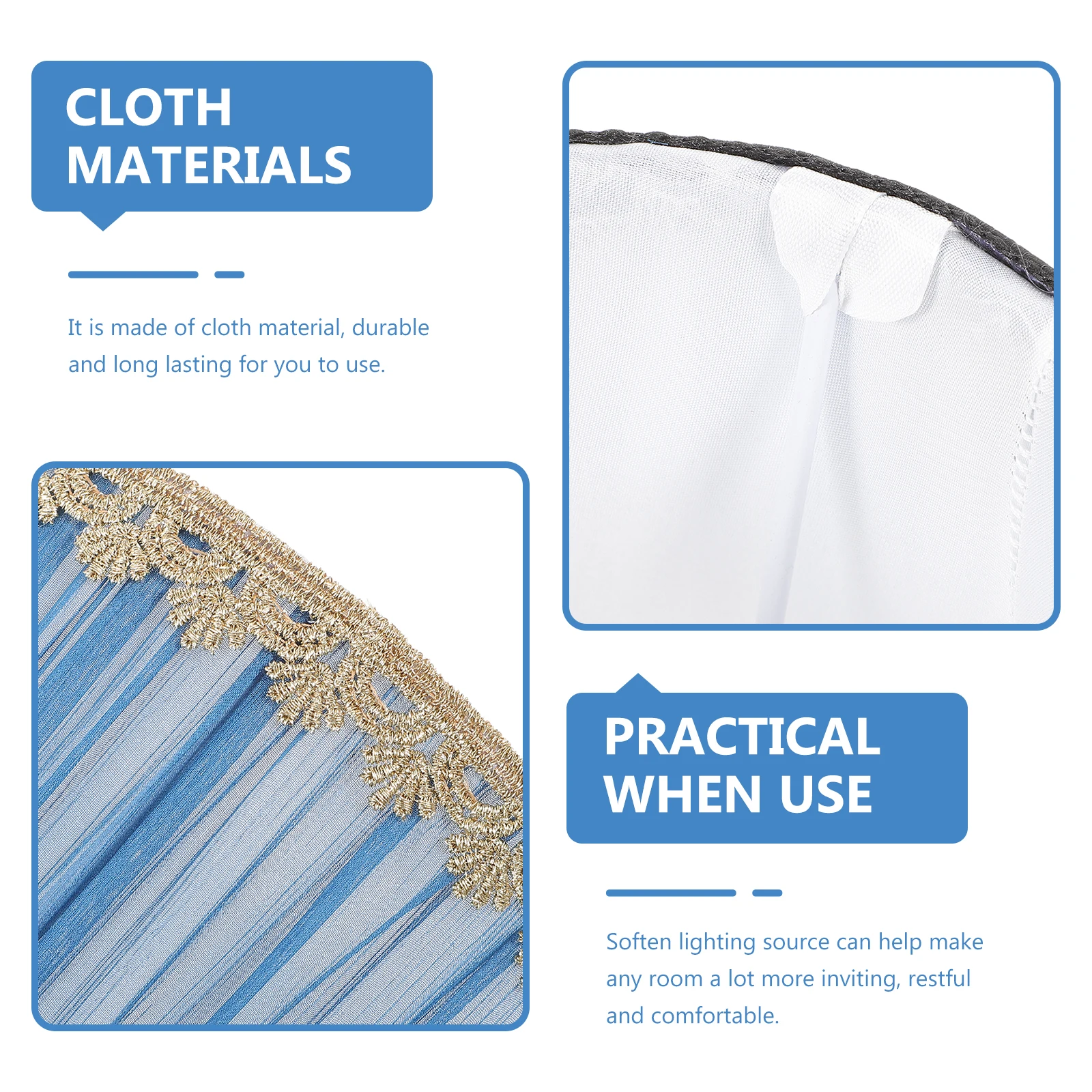 

1Pcs Cloth Lampshade Simple Elegant Design Suitable for Most Screw Base Lamps Home Decoration Cover for Ceiling Wall Hanging