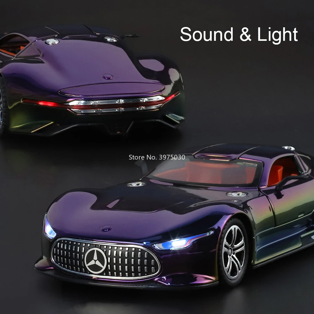 1:24 Benz Vision GT Spielzeugautos Modelle Legierungsdruckgussräder gedreht Miniatur-Superauto mit Zurückziehfahrzeugen für Heimdekoration