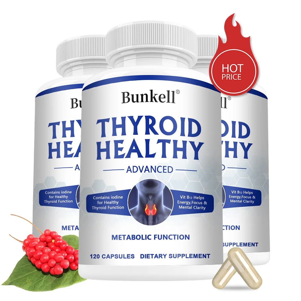 Bunkell Thyroid Support Capsules - Helps with Energy, Focus & Clarity, Boosts Metabolism, Energy Levels & Thyroid Health