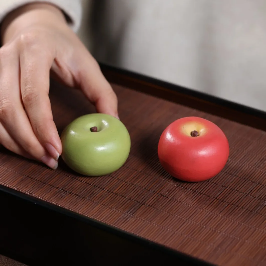 Yixing Zisha Small Apple Pet Premium Lifelike Fruit Play Ornament Craft Tea Ceremony Accessory