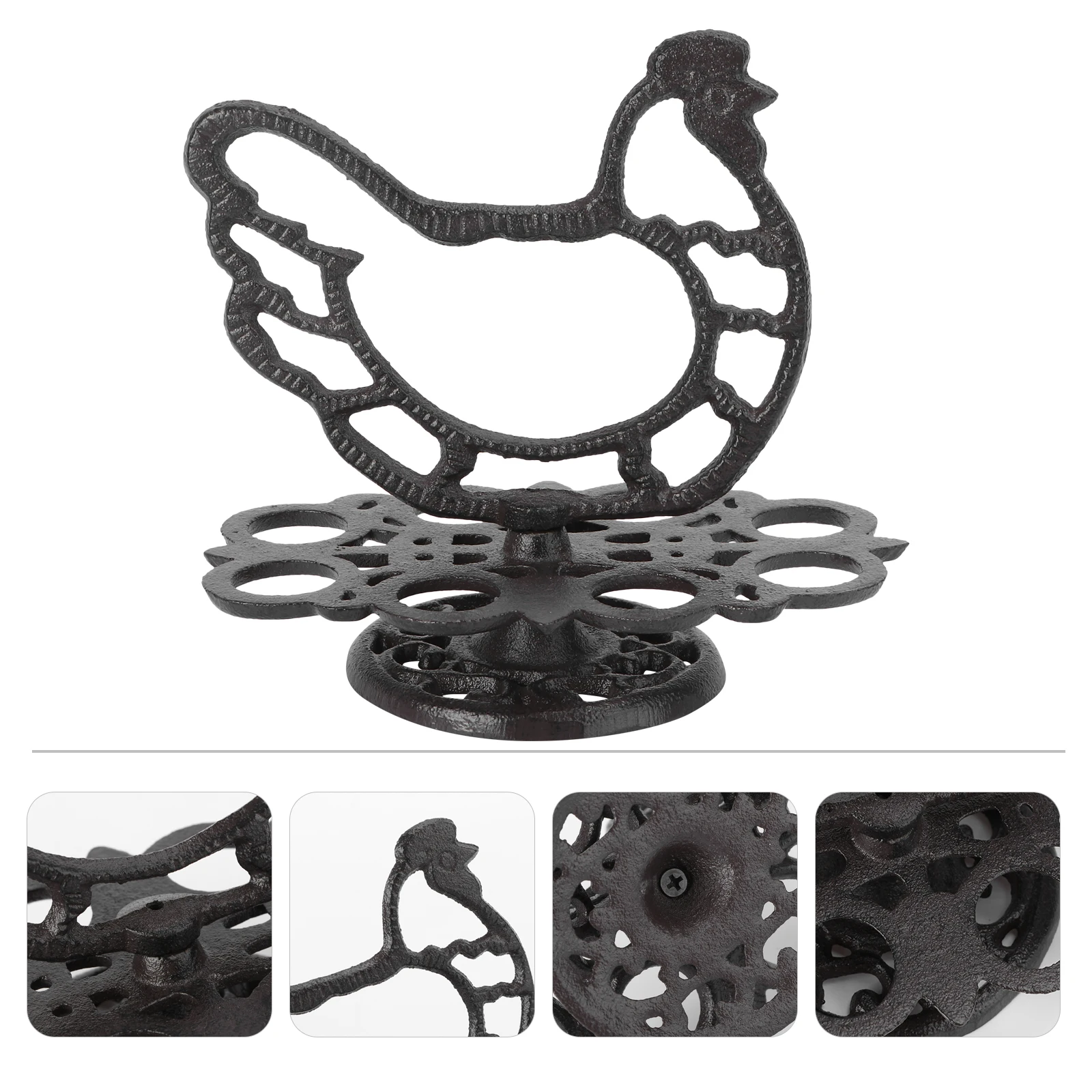 

Retro Cast Storage Rack Retro Egg Holder Holder Unit Organizer Metal Stand for Kitchen Dining Sturdy Practical Egg