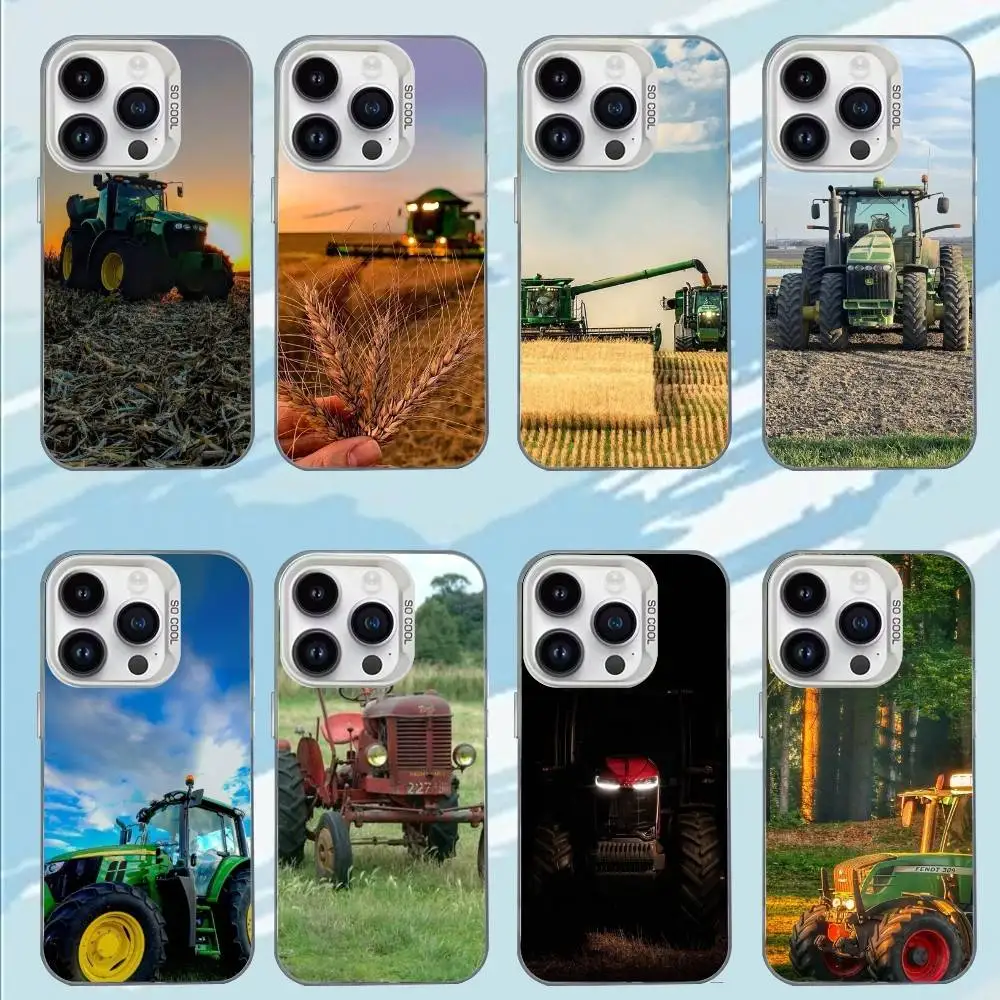 

F-Farm Vehicle T-Tractor Phone Case For iPhone 17,16,15,14,13,12,11,Mini,Pro,E,MAX White Matte Shockproof Cover