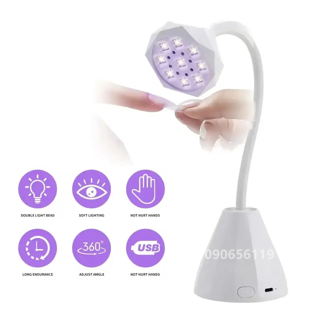 Secagem rápida da lâmpada 27W UV do prego do diodo emissor de luz para as unhas da cápsula americana cura todo o gel 360 ° Secador de unhas de cura de esmalte giratório sem fio/com fio