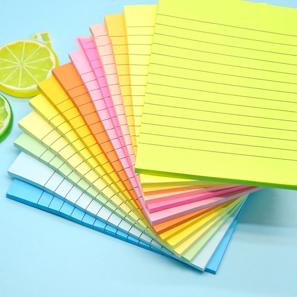Blocco note memo fluorescente A6 da 4 pezzi Pratico quaderno da studio per la pianificazione domestica dell'ufficio scolastico Organizzazione Rosso Giallo Rosa