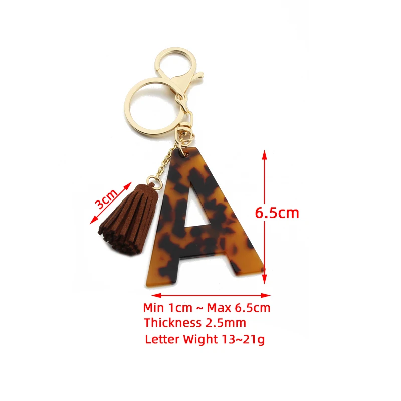 Portable Bangle Letter keychain Accessories Tassel Pendant Sexy Leopard Bracelet Keychain for Women Gift