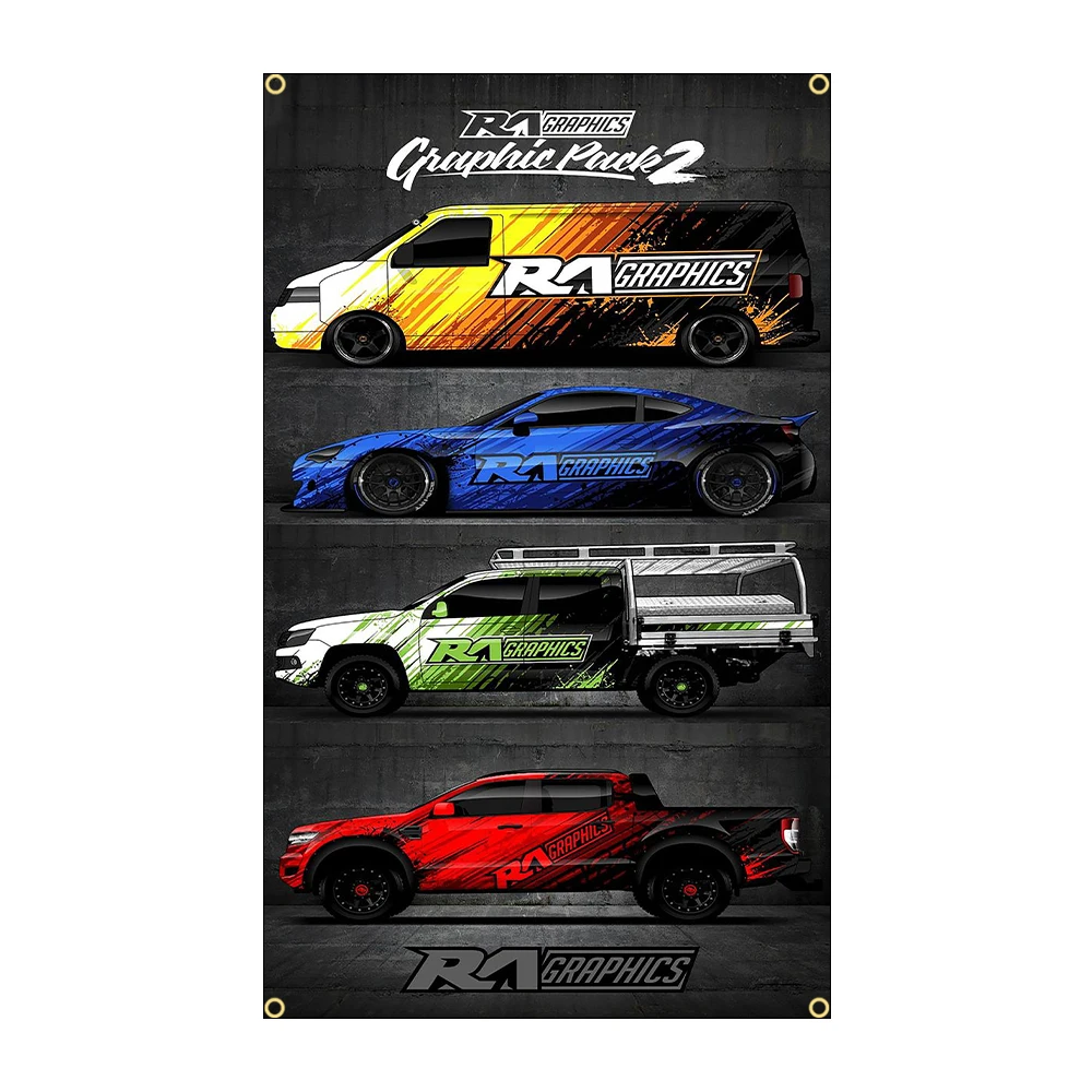 90x150cm 3X5FT Super Car Racing Car Flag Polyester Printed Racing Car Banner For Decor