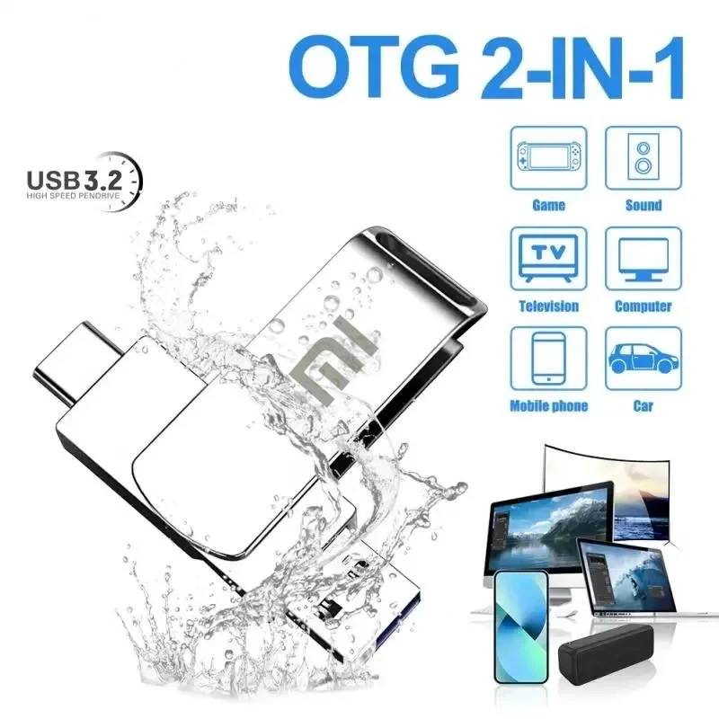 Xiaomi 16tb USB3.2 Flash High-Capacity Flash Drive High-Speed Transfer Pen Drive Portable Waterproof Storage Devices ForComputer