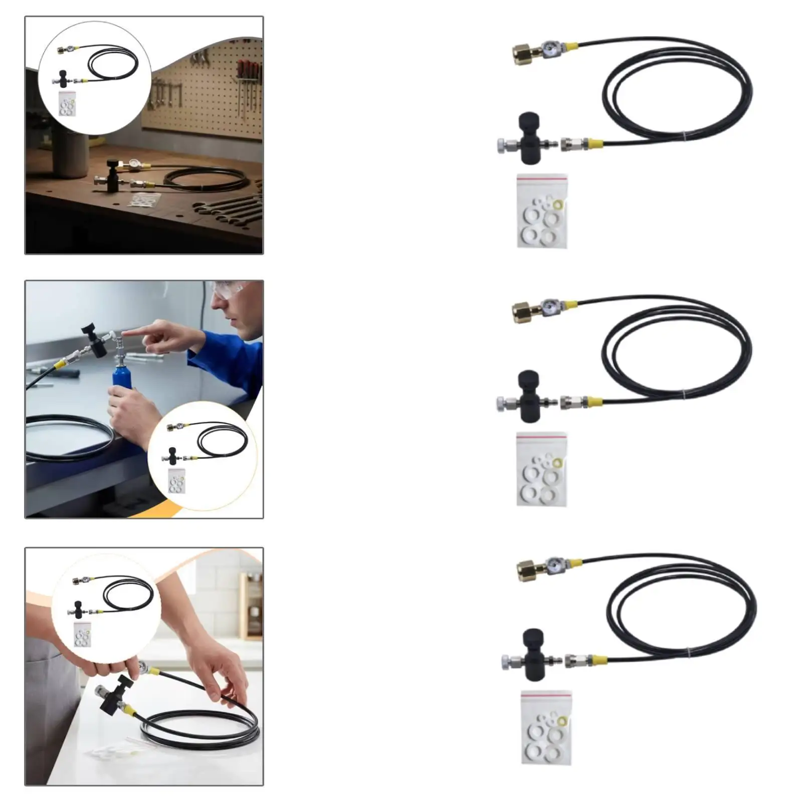 Soda Water Carbon Dioxide Cylinder Fill Station Set Fittings Accessory Quick